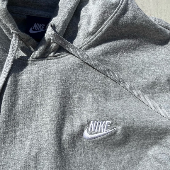 Men's Nike Hoodie Gray Check M Cotton Streetwear Classic Gym Casual Collegiate - Picture 2 of 12